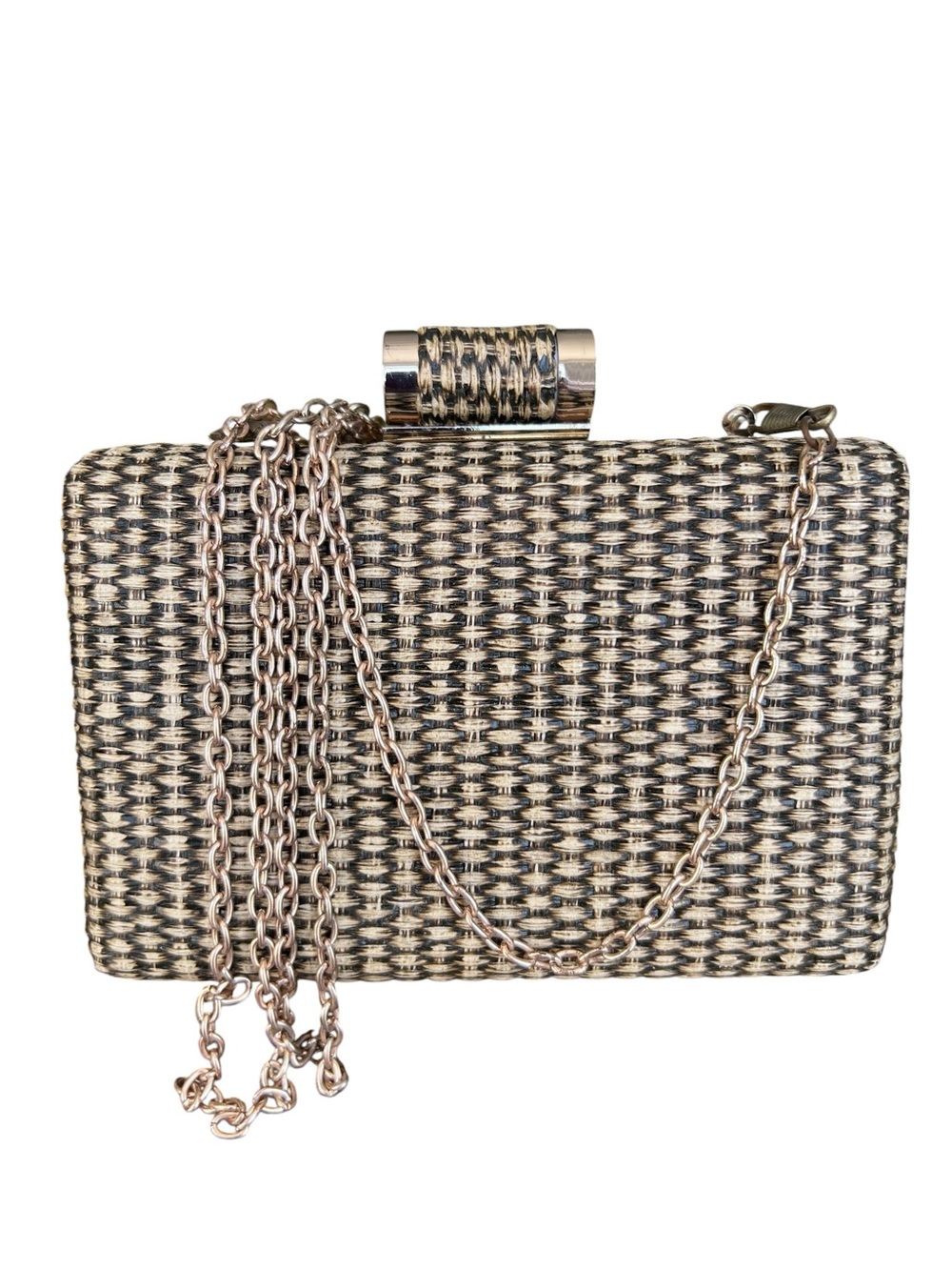 Miztique Woven Straw Clutch Crossbody Bag